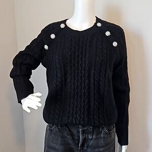 NWT Rhinestone button sweater